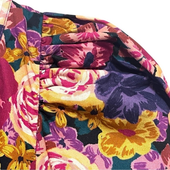 Zara Floral Puff Sleeve Crop Top - Picture 5 of 10